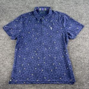 William Murray Polo Shirt Men Extra Large Blue Bumble Bee All Over Print Golf
